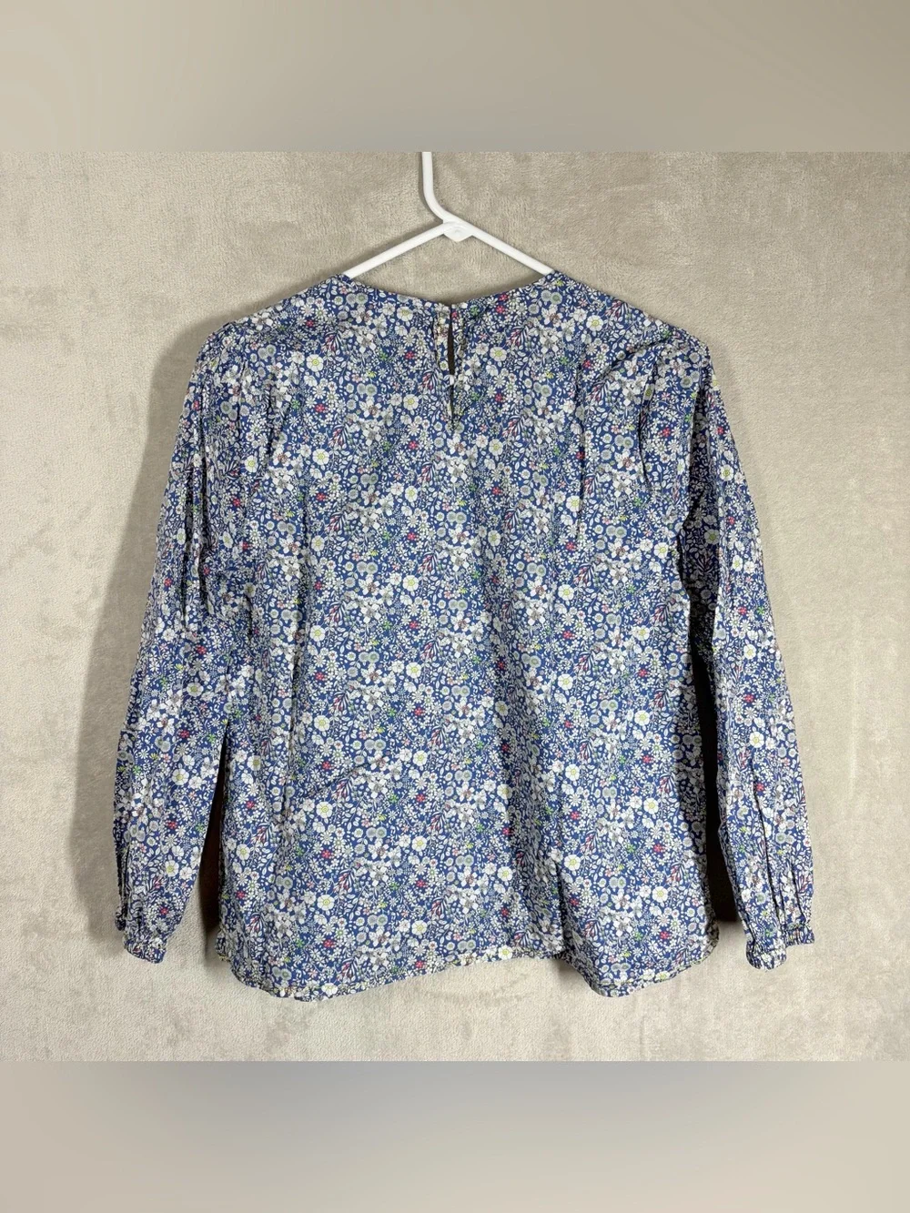 J CREW X LIBERTY Scalloped Cotton Poplin Shirt Women’s S‎ Blue Ditzy Floral Twee